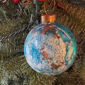 Blue and Gold Holiday Ornament